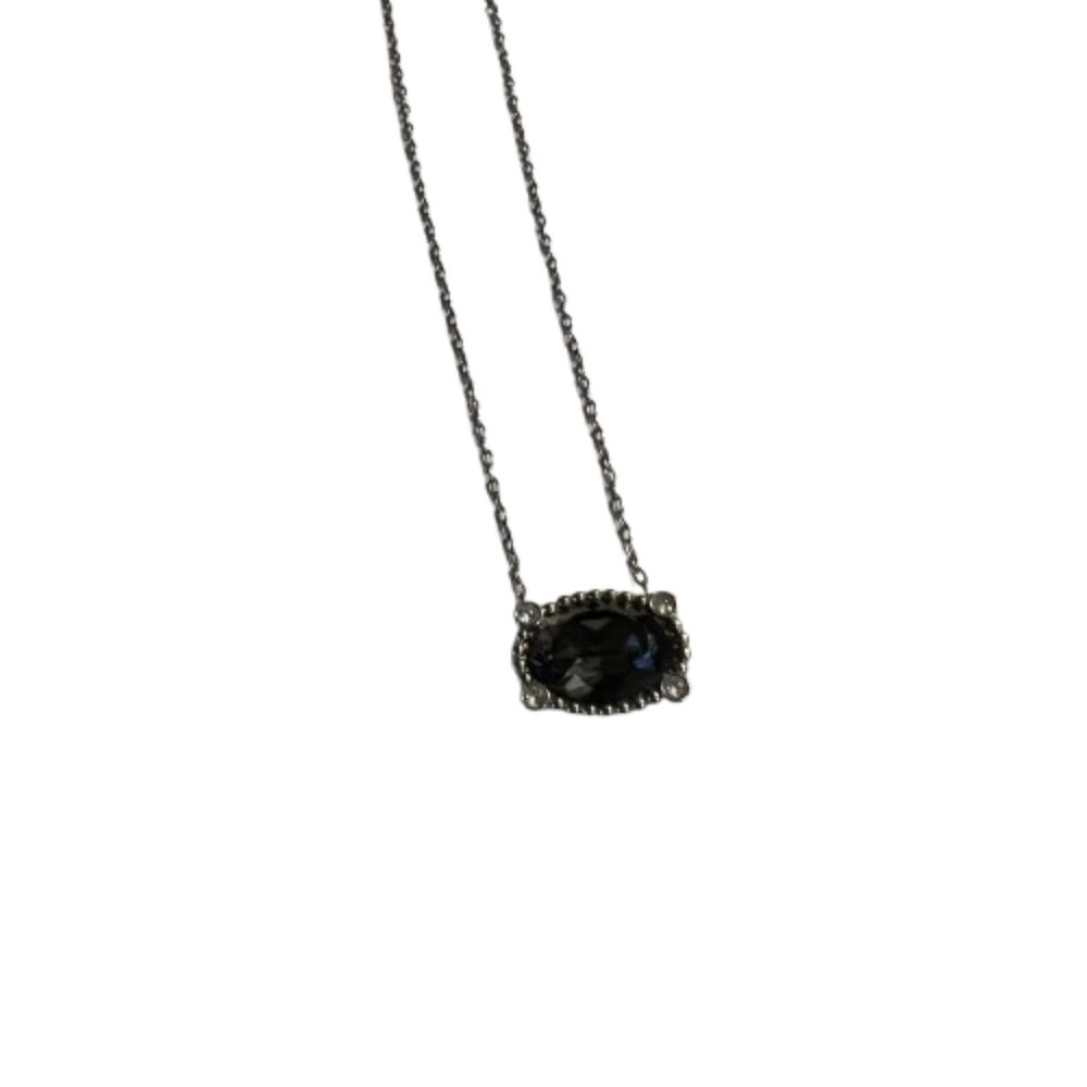 Swarovski Rosette Dark Colored Black Top Stone Necklace - Picture 4 of 12